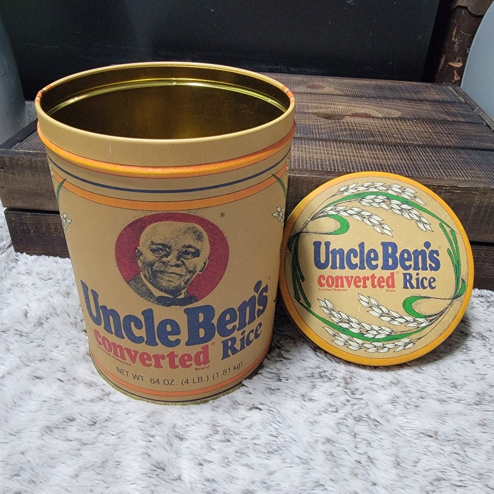 Uncle Ben's Converted Rice Tin Canister | Vintage 1985